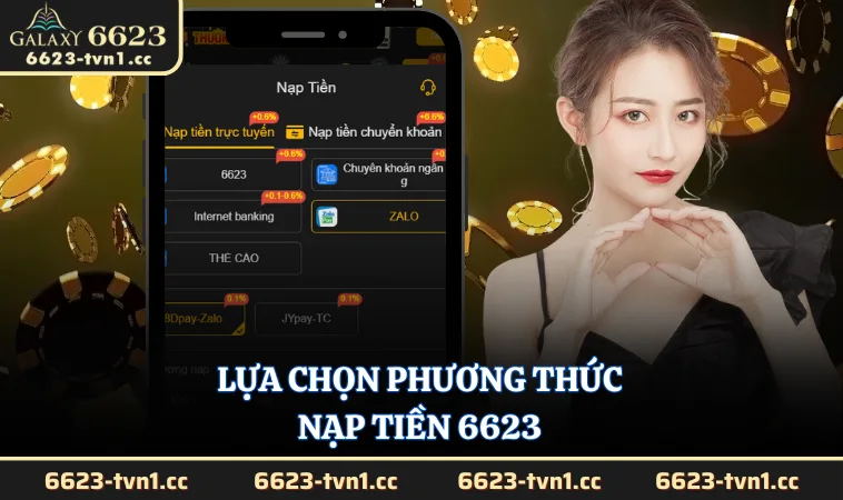 Lựa chọn phương thức nạp tiền 6623