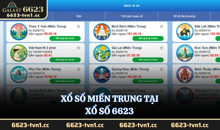 Xổ số miền Trung tại Xổ Số 6623